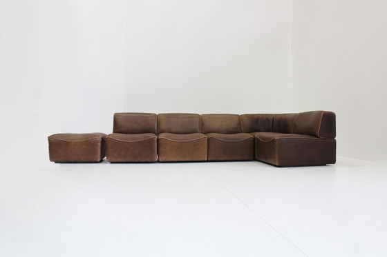 Image 1 of Vintage De Sede Ds15 Brown Leather Modular Sofa 1970S