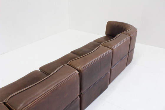 Image 1 of Vintage De Sede Ds15 Brown Leather Modular Sofa 1970S