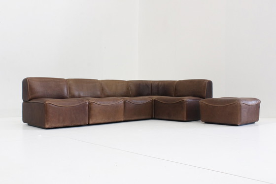 Image 1 of Vintage De Sede Ds15 Brown Leather Modular Sofa 1970S