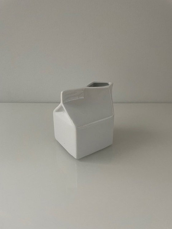 Image 1 of Vase/Jug Milk Tray White Glazed Ceramic