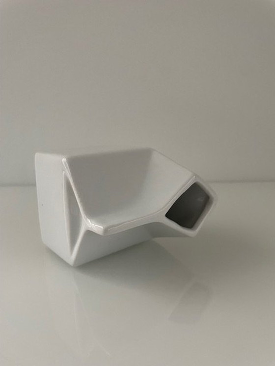 Image 1 of Vase/Jug Milk Tray White Glazed Ceramic