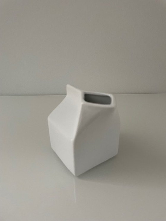 Image 1 of Vase/Jug Milk Tray White Glazed Ceramic