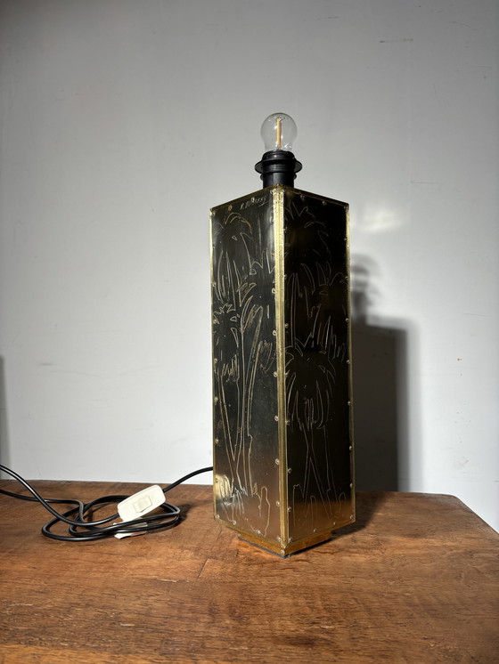 Image 1 of Rodolfo Dubarry etched table lamp