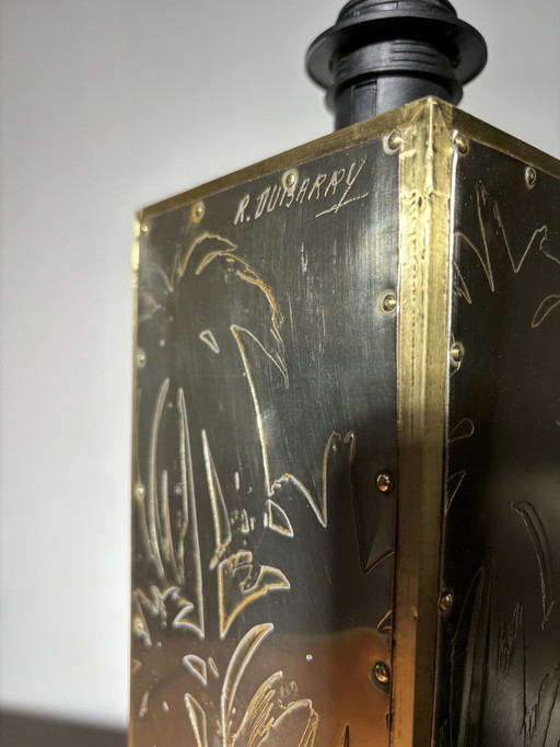 Rodolfo Dubarry etched table lamp