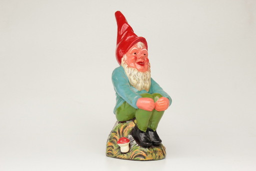 Large Heissner Gnome Ddr, Mid - Century Garden Gnome