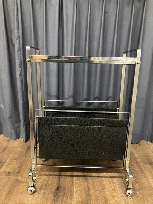 Vintage Design Reading Tray And Table With Chrome Wheels