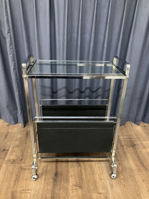 Vintage Design Reading Tray And Table With Chrome Wheels