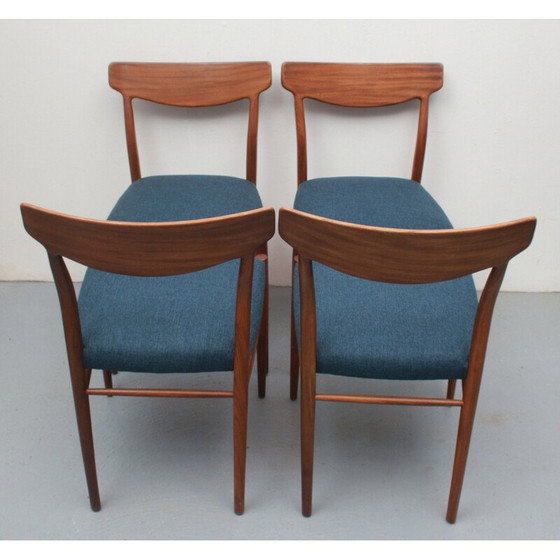 Image 1 of Set di 4 sedie da pranzo vintage in teak di Gustav Herkskröter per Lübke, Germania, anni '60