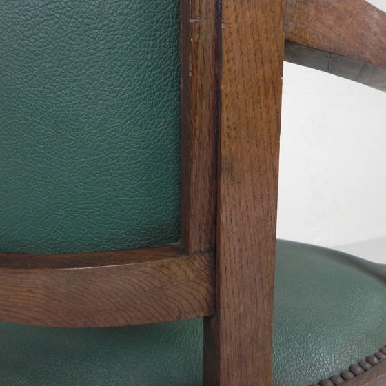 Image 1 of Classic Oak office chair, swivel height adjustable chair, 1930s