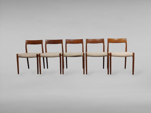  Chaises de salle à manger Modèle No. 77 par Niels Otto Møller, Set of 5