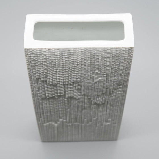 Image 1 of Martin Freyer Rosenthal Studio Line Bisque Porcelain Vase Duo Snakeskin Relief