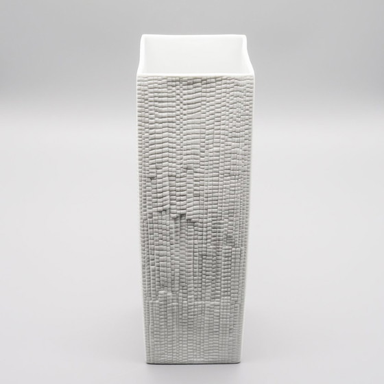 Image 1 of Martin Freyer Rosenthal Studio Line Bisque Porcelain Vase Duo Snakeskin Relief