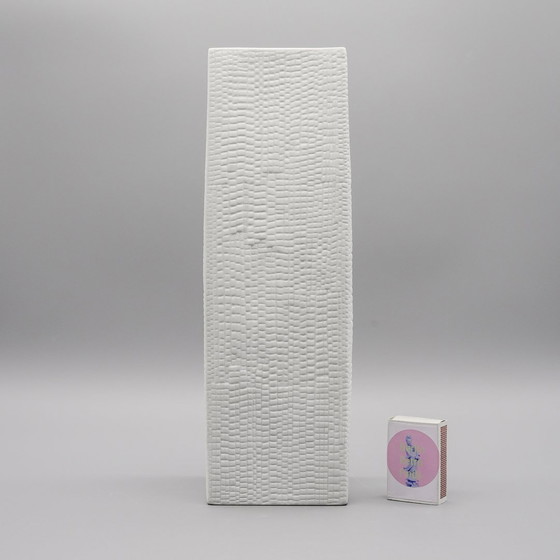 Image 1 of Martin Freyer Rosenthal Studio Line Bisque Porcelain Vase Duo Snakeskin Relief