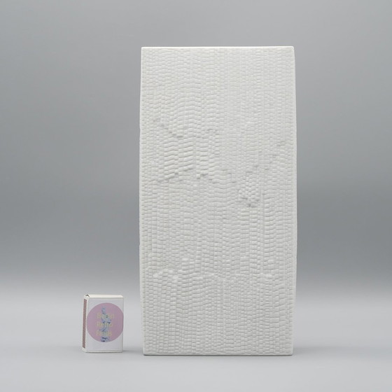 Image 1 of Martin Freyer Rosenthal Studio Line Bisque Porcelain Vase Duo Snakeskin Relief