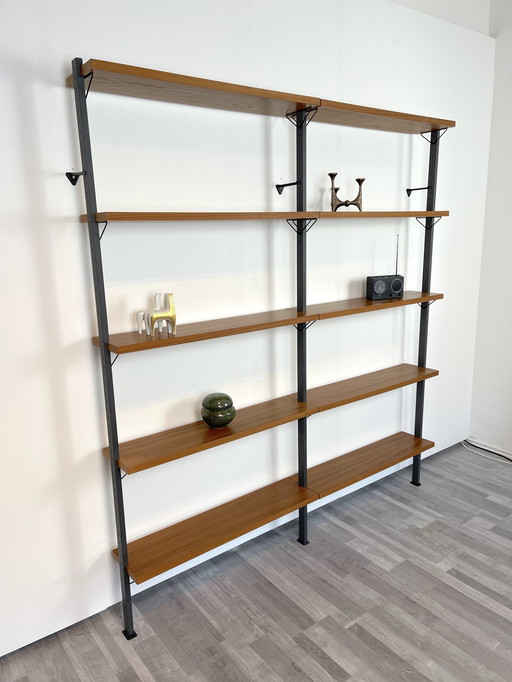 60s teak shelving system Olof Pira Sweden