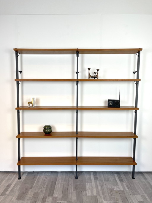 60s teak shelving system Olof Pira Sweden