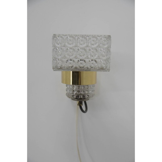 Image 1 of Pair of vintage glass shade wall lamps by Lidokov, Czechoslovakia 1970