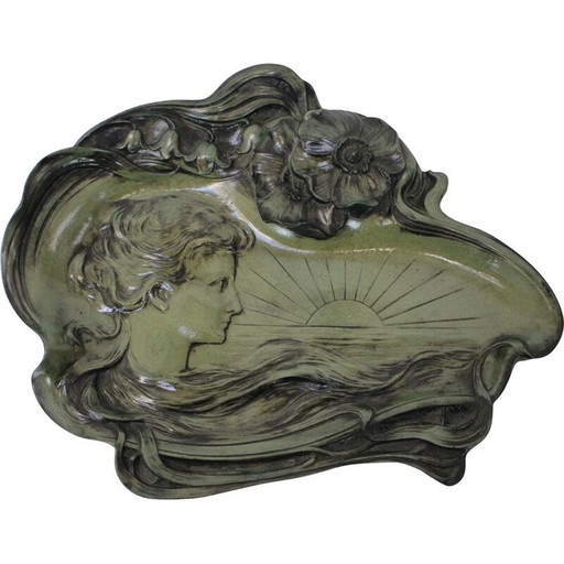 Vintage resin wall sculpture, Czechoslovakia 1950