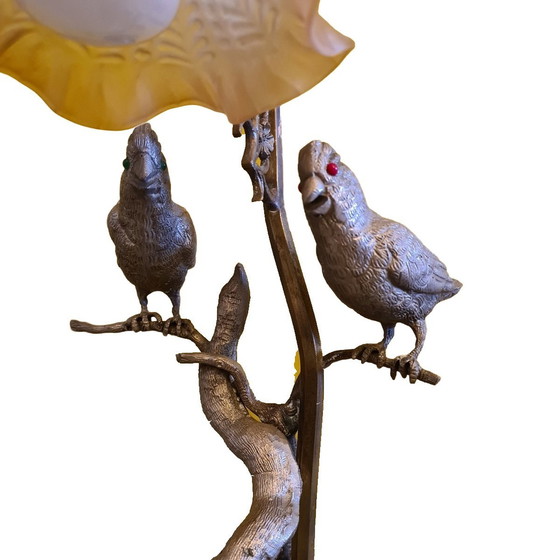 Image 1 of Maison Jansen style table lamp with birds circa 1960