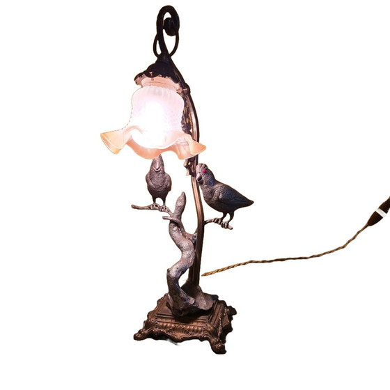 Image 1 of Maison Jansen style table lamp with birds circa 1960