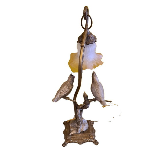 Image 1 of Maison Jansen style table lamp with birds circa 1960