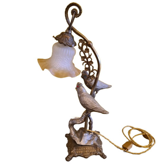 Image 1 of Maison Jansen style table lamp with birds circa 1960