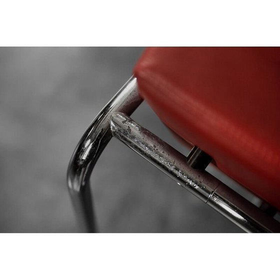 Image 1 of Pair of vintage armchairs Ej 8 in red leather by Torben Skov for Erik Jørgensen Møbelfabrik, 1990s