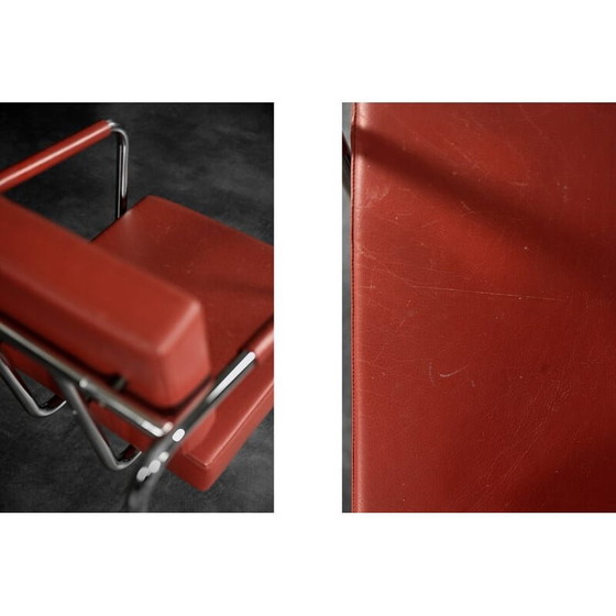 Image 1 of Pair of vintage armchairs Ej 8 in red leather by Torben Skov for Erik Jørgensen Møbelfabrik, 1990s