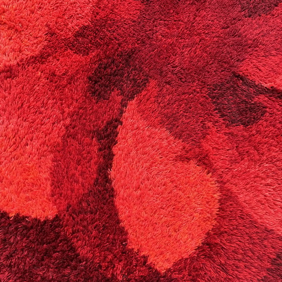 Image 1 of Tapis vintage fleur pop art 1970