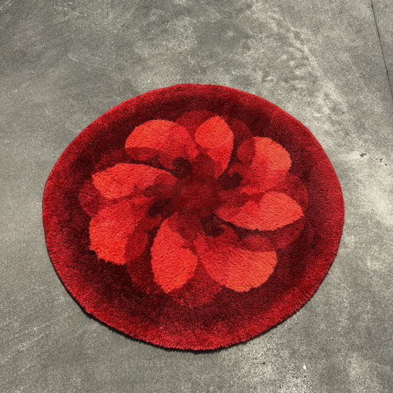 Image 1 of Tappeto vintage con fiori pop art, 1970