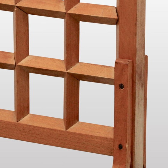 Image 1 of Pair of vintage varnished beech screens, France 1980