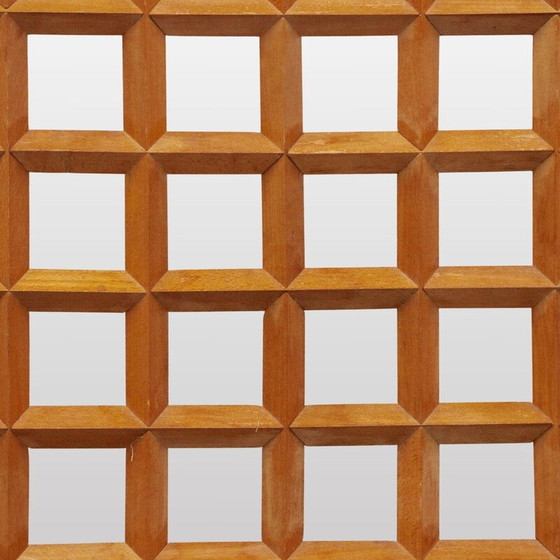 Image 1 of Pair of vintage varnished beech screens, France 1980