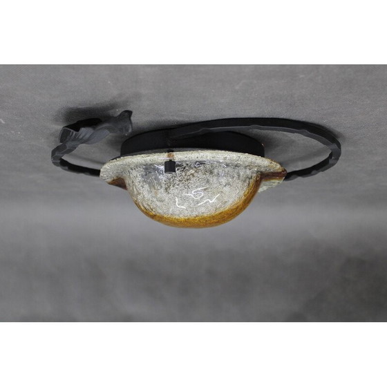 Image 1 of Scultura da parete italiana vintage con paralume in vetro, anni '70