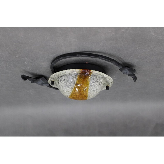 Image 1 of Scultura da parete italiana vintage con paralume in vetro, anni '70