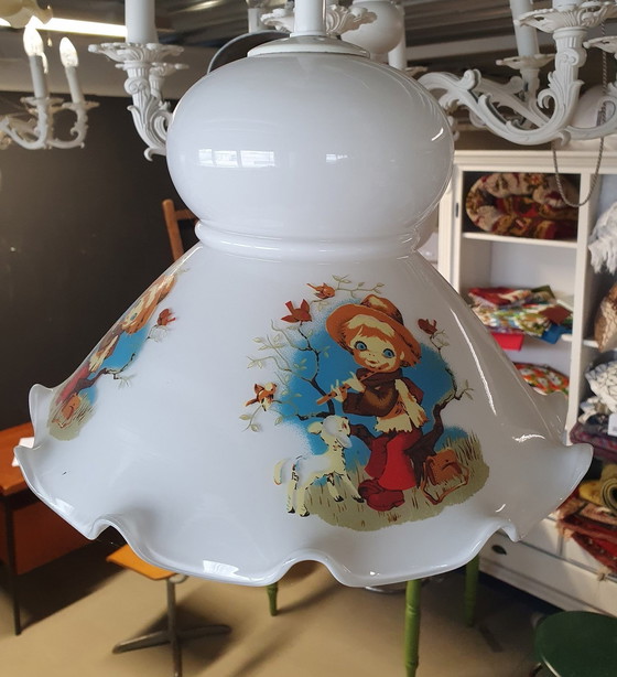 Image 1 of Lampada a sospensione in vetro vintage 1168, lampada per bambini