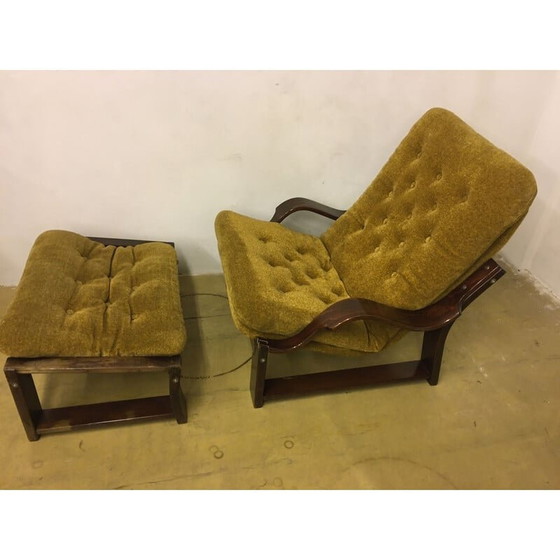 Image 1 of Vintage armchair with footrest, Czech Republic 1970s