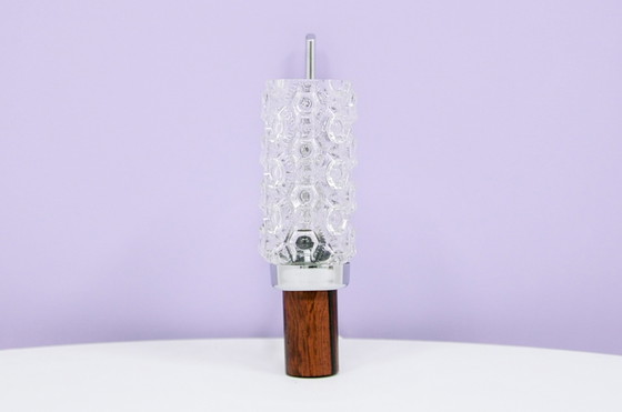 Image 1 of rosewood wall lamp glass kelp