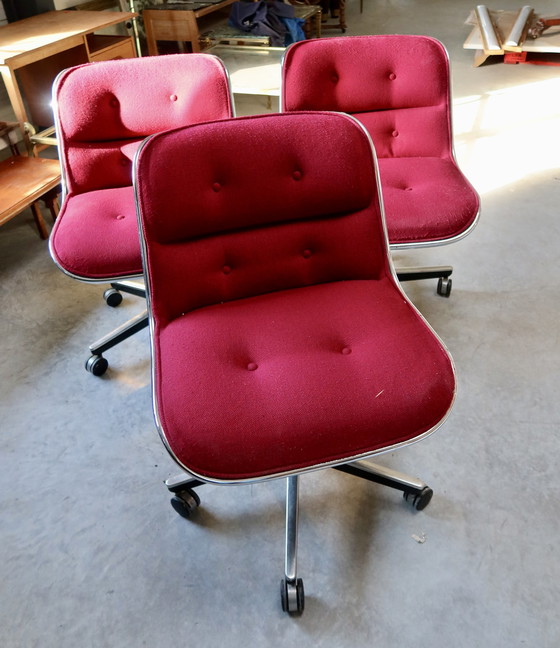 Image 1 of 3x Vintage Charles Pollock office chair