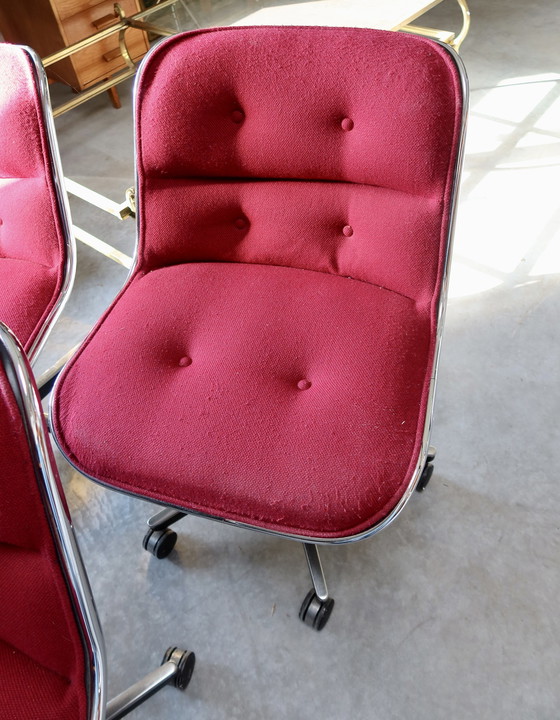 Image 1 of 3x Vintage Charles Pollock office chair