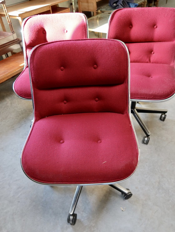 Image 1 of 3x Vintage Charles Pollock office chair