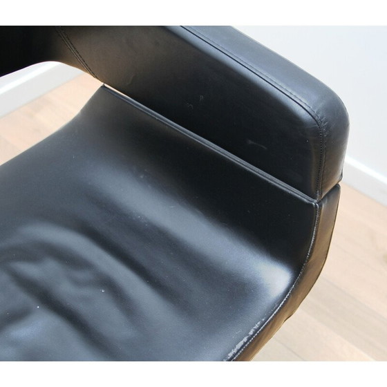 Image 1 of Vintage leather and aluminum office chair for La Cividina