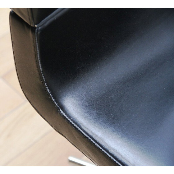 Image 1 of Vintage leather and aluminum office chair for La Cividina