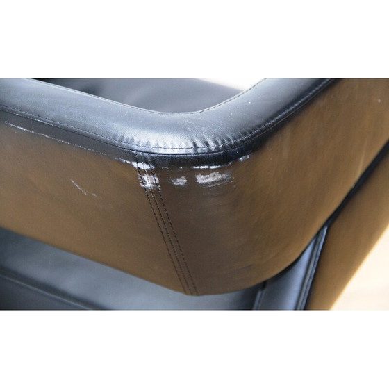 Image 1 of Vintage leather and aluminum office chair for La Cividina