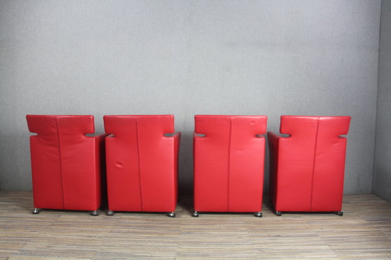 Image 1 of 4X Leather Artifort Key Dinner Chairs