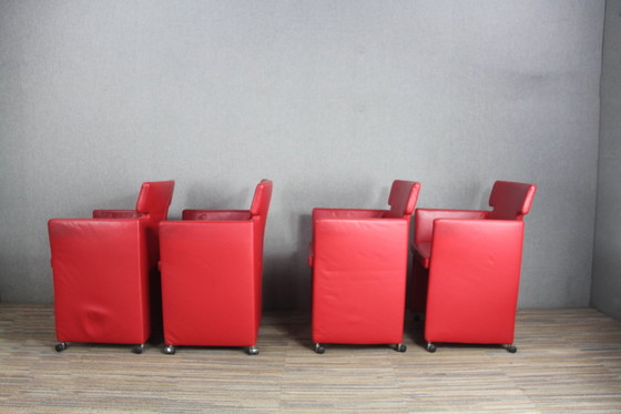 Image 1 of 4X Leather Artifort Key Dinner Chairs