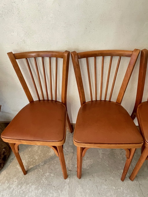 Set of Four Baumann Wooden Chairs