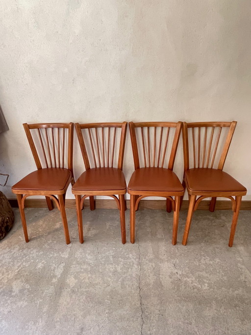 Set of Four Baumann Wooden Chairs