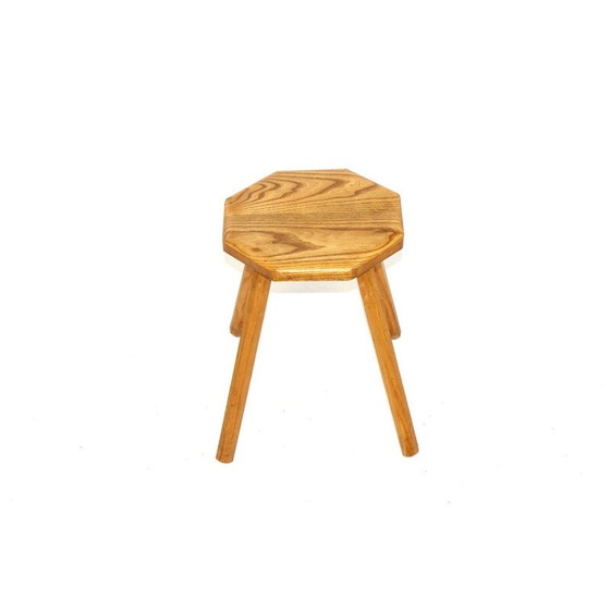 Image 1 of Vintage Brutalist oakwood stool, Sweden 1950