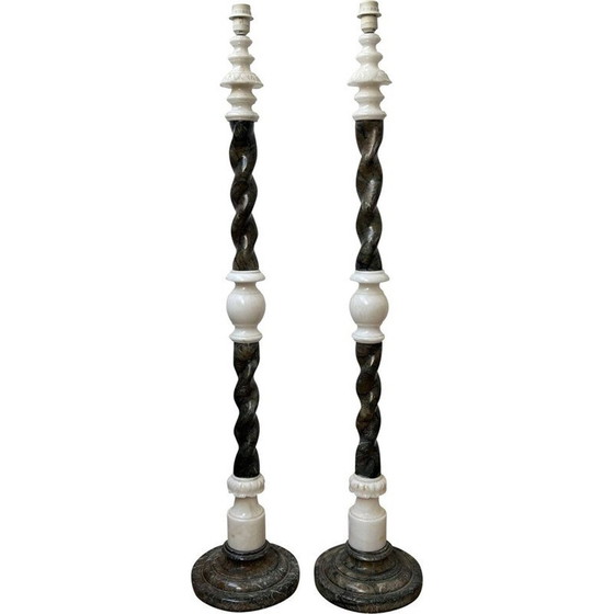 Image 1 of Coppia di lampade da terra in marmo d'epoca, Svezia 1950