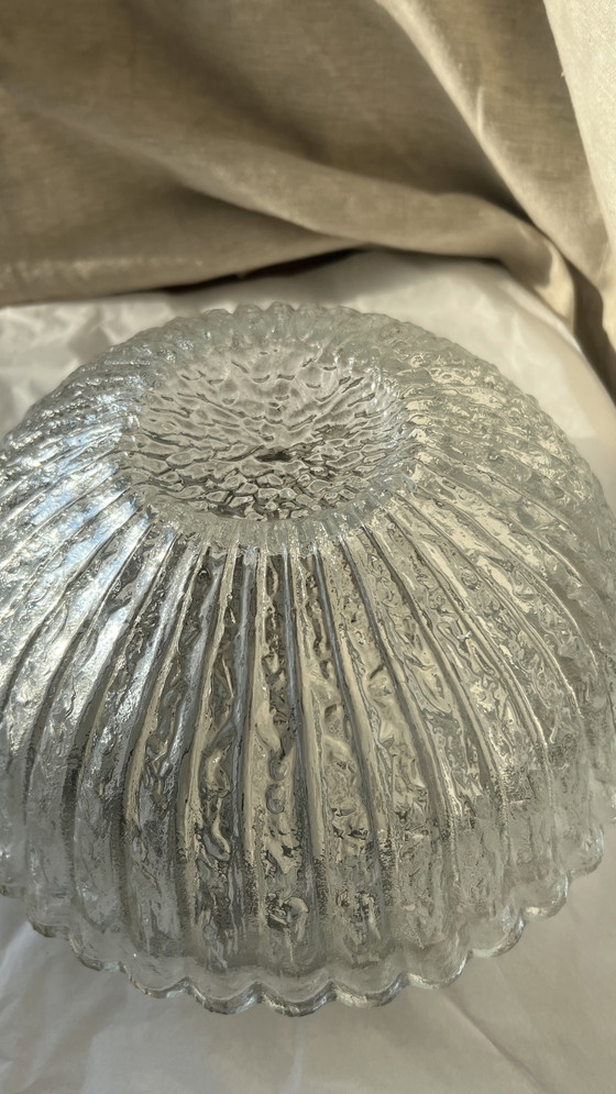 Image 1 of 	 mid century frosted round ceiling or wall lamp, BEGA glashutte limburg